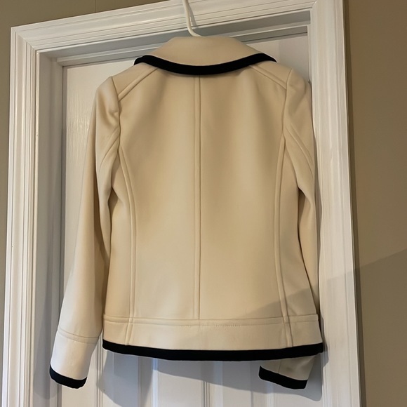 NWT J. Crew Cream Navy Tipped Wool Nello Gori Peacoat, Size 00 - Picture 4 of 6